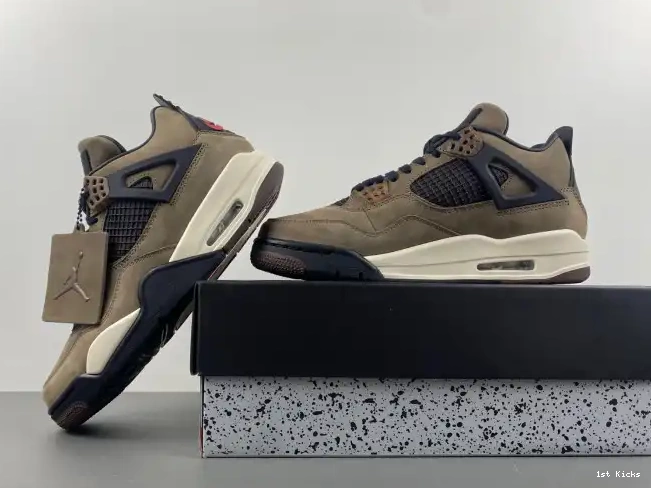 1st Kicks AJ4-882335 Brown Retro Jordan 4 x Air Scott TS Travis 0625